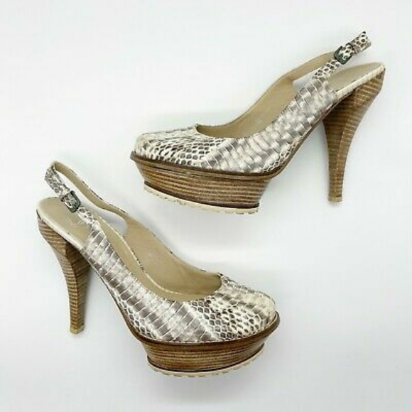 Donald J. Pliner Ickett Python Slingback Heel - sz 8.5 - Picture 2 of 7